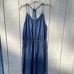 Prana Stylish Blue Denim Maxi Dress